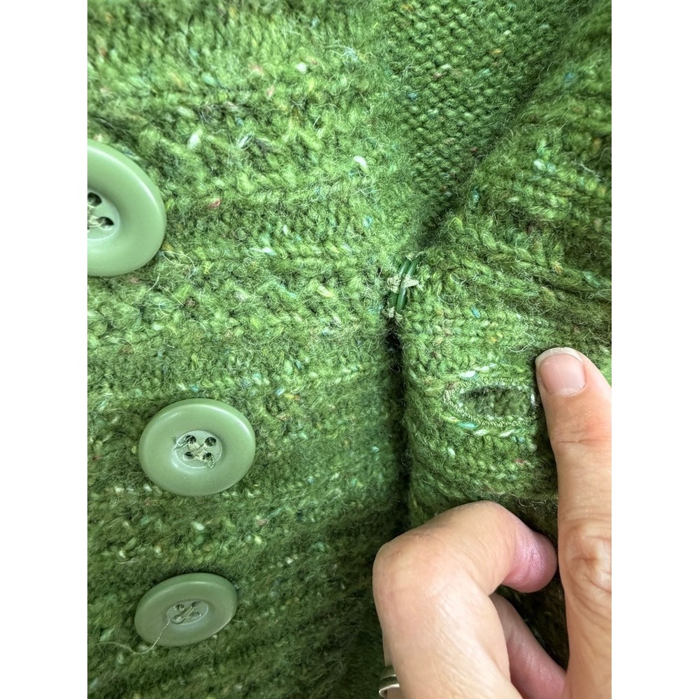 Royal Robbins Asymmetrical Wool Blend Cardigan Sweater Womens Medium Green Gorp - Picture 5 of 7